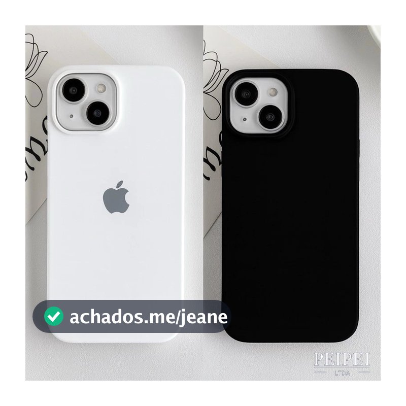 Capa Capinha Silicone Aveludada Premium PRETO BRANCO Para IPhone 11 12 13 14 15 16 17 PRO MAX PLUS