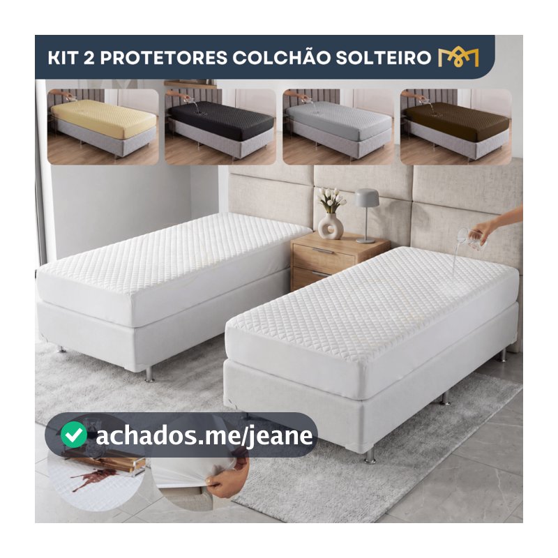 Kit Capa Colchão Solteiro Impermeável Matelada Hipoalergênica Antiácaro Toque Macio Proteção Premium