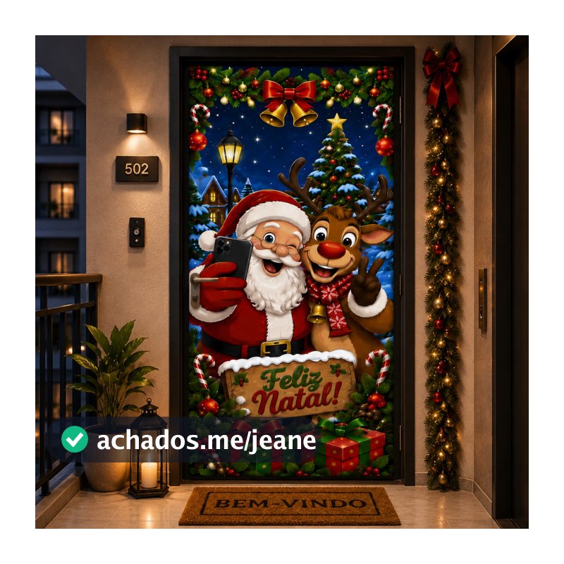 Tecido Capa Decorativa de Porta Decoração De Casa Sublimados C/ Elástico Padrão Tema Feliz Natal Caminho De Mesa