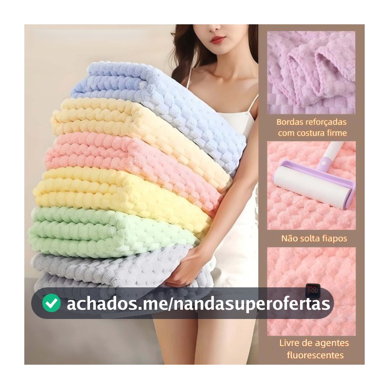 Toalha de Banho Microfibra Coral 70x140cm, Alta Absorção, Toque Macio e Secagem Rápida