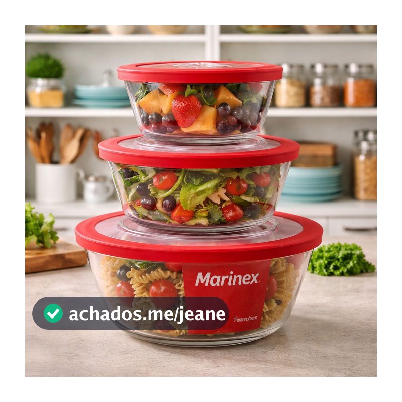 Potes Marinex Vidro Com Tampa Silicone 600ml 1,2L 2,4L Hermético Alimentos ENVIO IMEDIATO