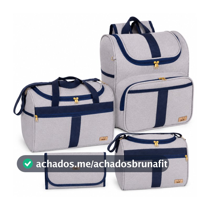 Bolsa Maternidade Kit 04 peças Bolsa G + Bolsa P+ Mochila e Trocador Harmonia