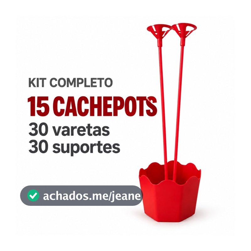 15 cachepot centro de mesa aniversário infantil lembrancinha + 30 varetas e suportes