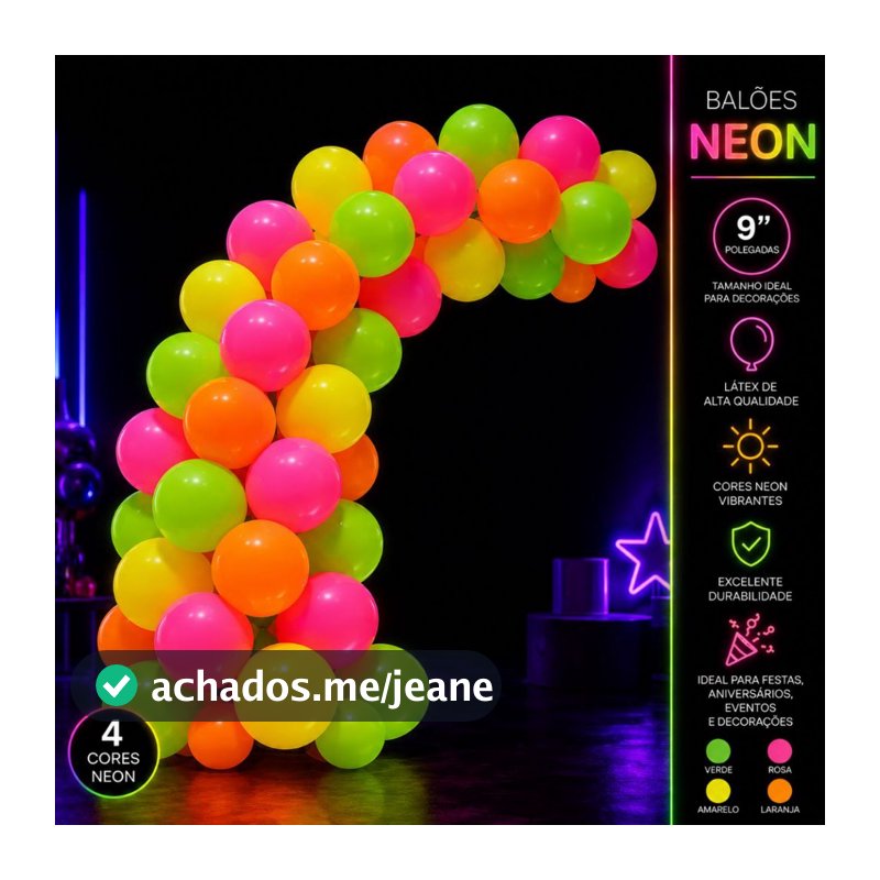 Balão Neon 9 Polegadas Látex Colorido Bexiga para Festa Decoração Arco de Balões Aniversário Kit 25 50 75 Unidades