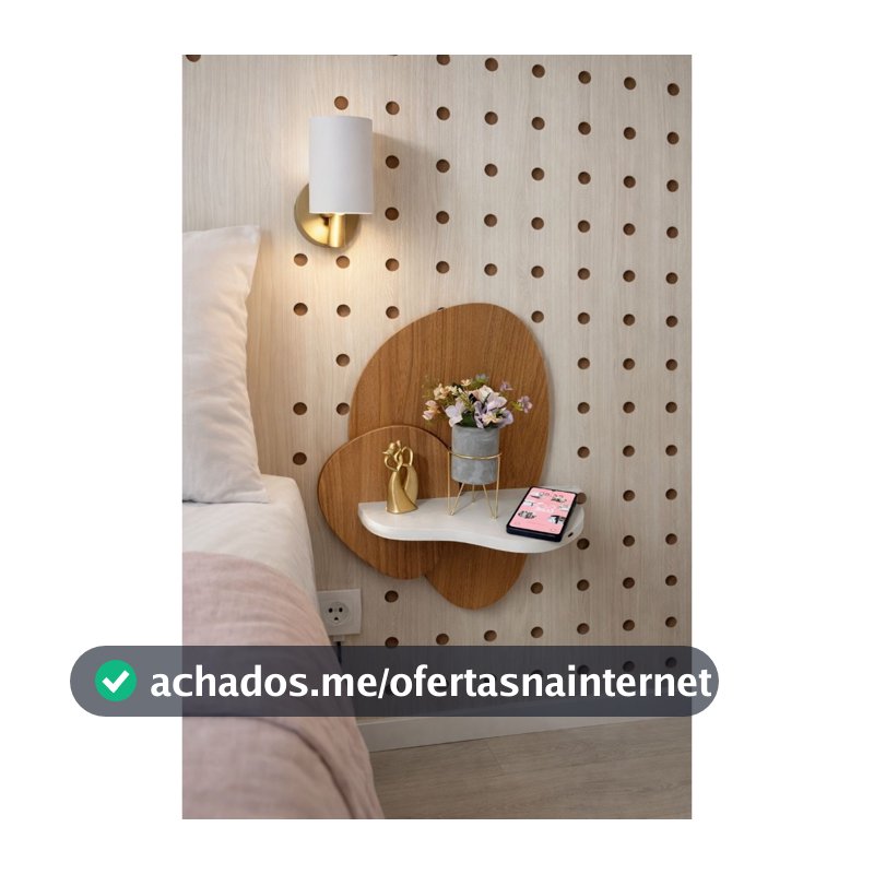 Mesa de Cabeceira Suspensa Aurora – Linha Orgânica | Design Moderno em MDF