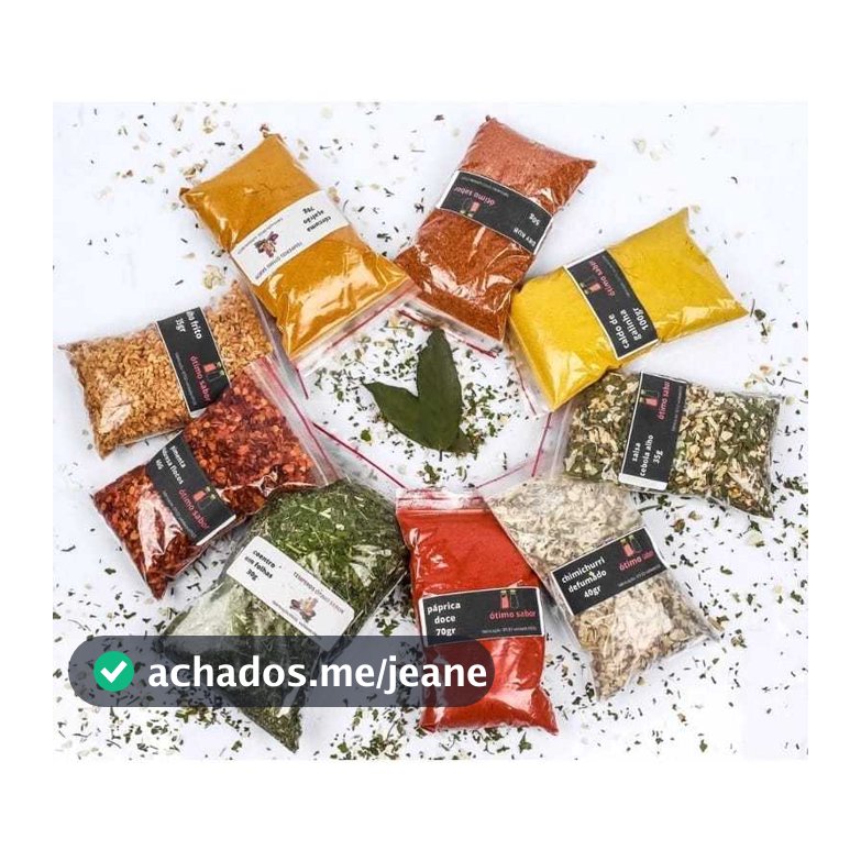 TEMPEROS E CONDIMENTOS KIT 20 UNIDADES NATURAIS SEM CONSERVANTES 50G CADA