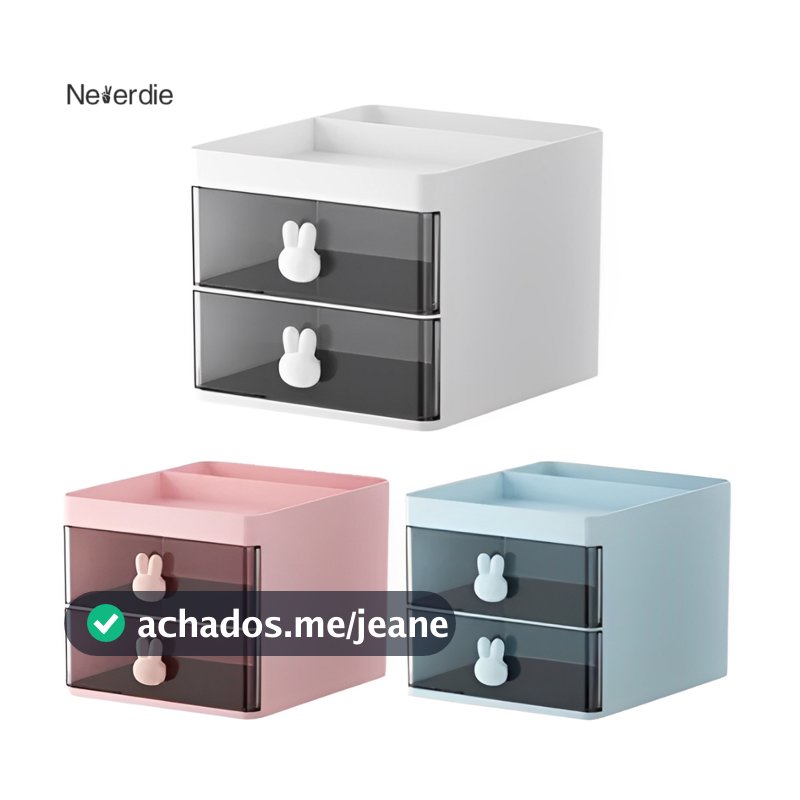 Organizador Mesa Coelho Porta Treco Caneta Gaveta/Maquiagem Escritório Multiuso