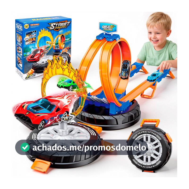 Pista Maleta Catapulta Lançador Carrinho Liga Metal 2 Carrinhos Corrida Radical Infantil Menino