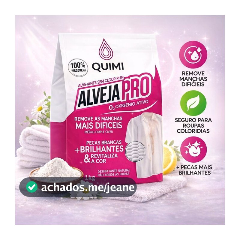 Percarbonato de Sódio 100% Puro Limpeza Em Geral Tira Manchas Roupas Brancas /1kg /2kg /3kg