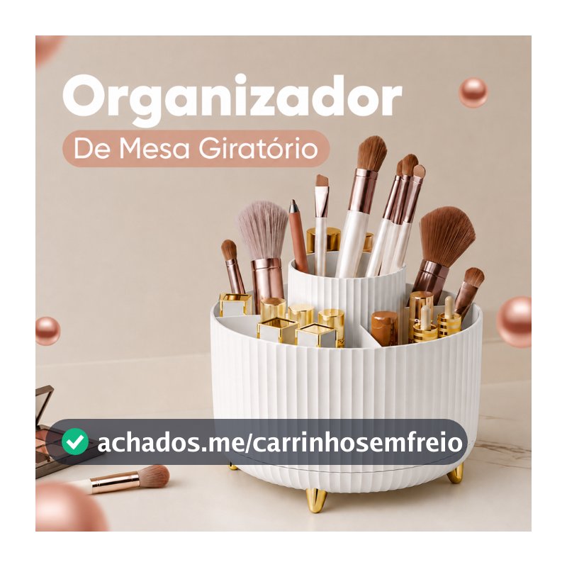 Organizador Giratório Porta Maquiagem Cosméticos MultiUso Penteadeira Make Perfume Pincel