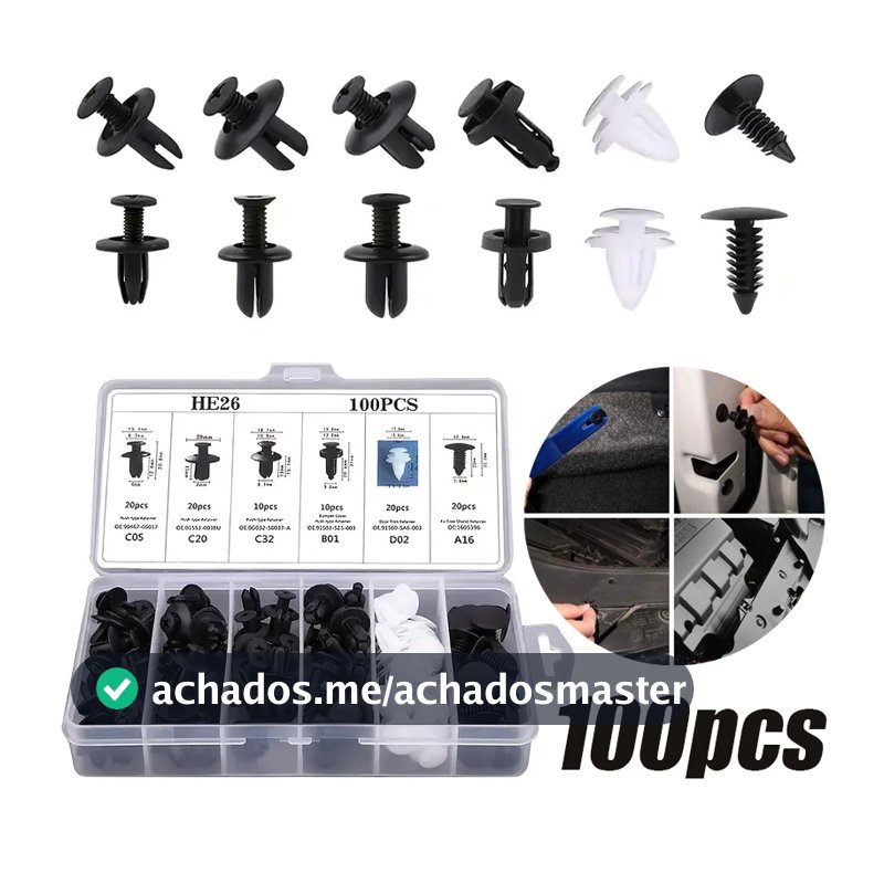 Kit 100Peças/800Peças Presilha Grampo Automotivo Reparo Universal