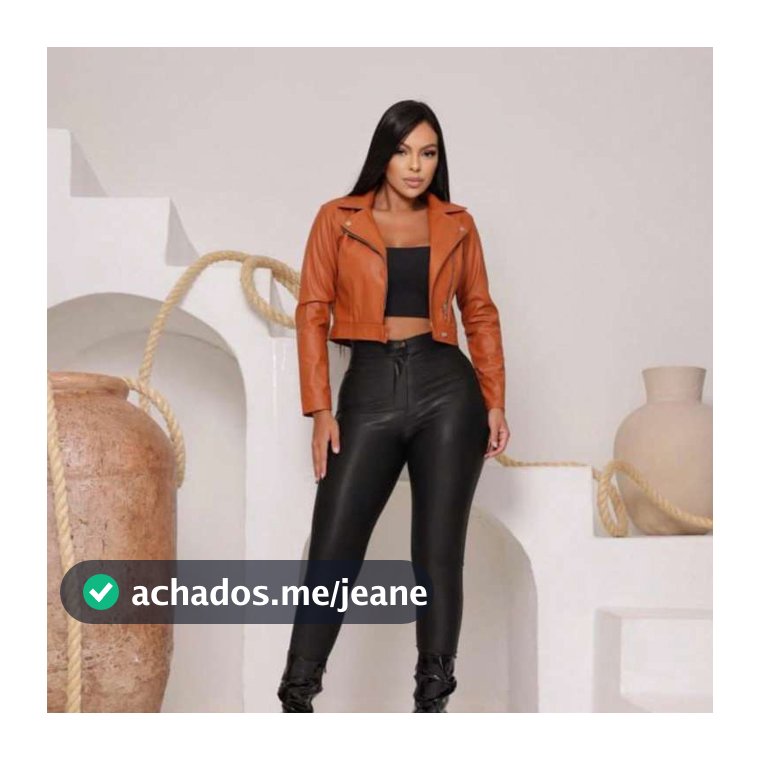 Jaqueta Feminina de Couro PU Elegante com Zíper e Botão