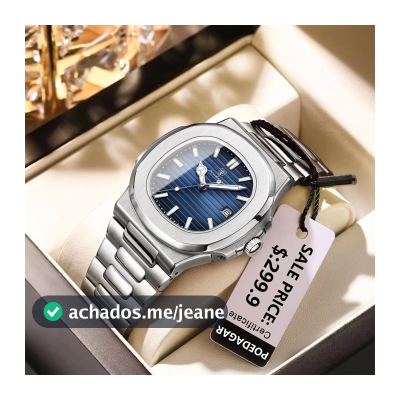 POEDAGAR Relógio Masculino De Luxo De Aço Inoxidável Relógio De Pulso De Quartzo Para Homens Esportes À Prova D 'Água Data Luminosa Moda Original Quadrado Relógio Masculino De Negócios