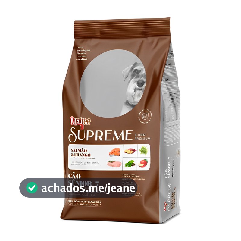 Ração Quatree Supreme Sênior Raças Pequenas Frango/Salmão 10Kg