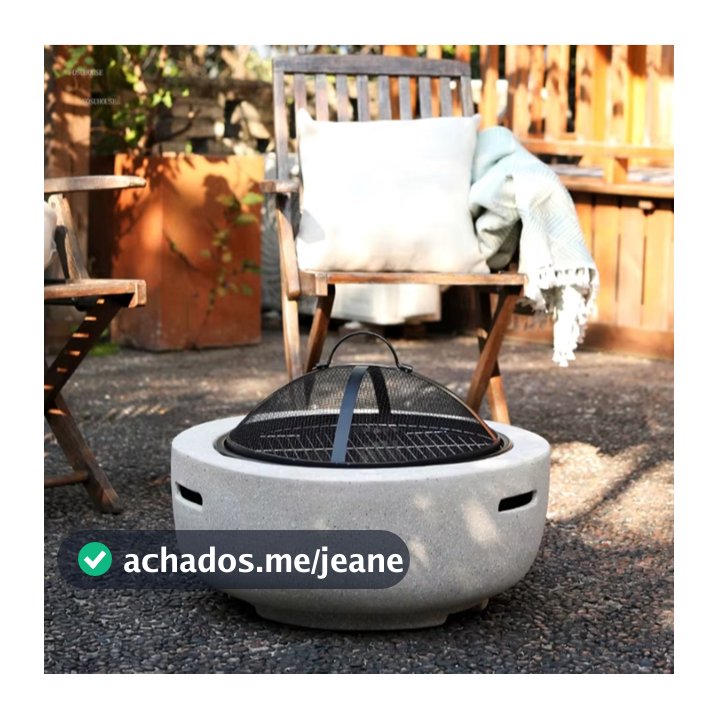 Churrasqueira Gourmet Porcelana 2 em 1 Lareira Externa Jardim Cinza Preta com Protetor de Faíscas e Grelha Aço Carbono