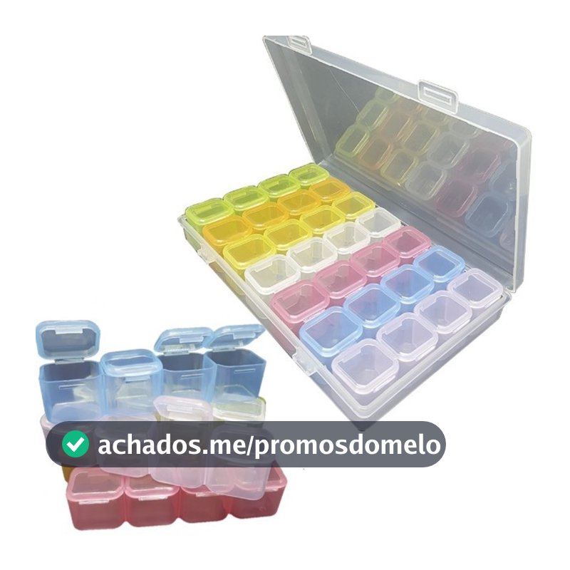 Estojo Organizador 28 Divisórias Strass Predrarias Unhas