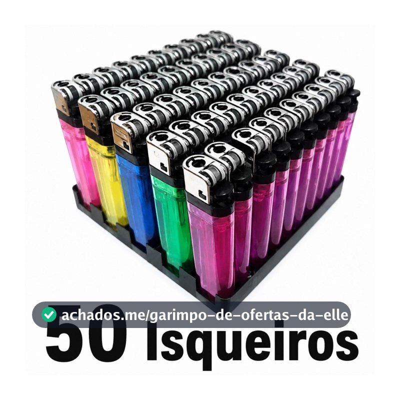 ￼Kit o caixa de 10 30 e 50 Isquueiros Simples Coloridos   Para Comércio e Restaurante Sem Gás