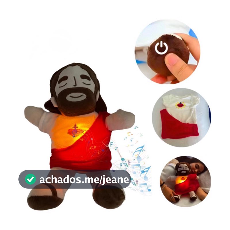 [DO BRASIL-ENVIO 12H]Pelúcia Jesus respirando - Acalme sua Ansiedade 4 Modos de interação pAnsiedade