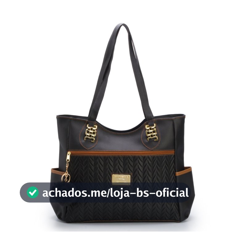 Bolsa Feminina Sacola Grande de Ombro em Couro com Espaço Amplo + Chaveiro Pompom