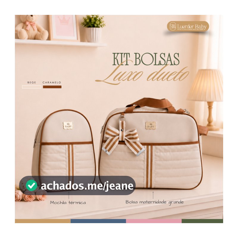 Bolsa Maternidade Menino/Menina Mala de Luxo kit 2 Peças Completo Térmico Impermeável Luender Baby