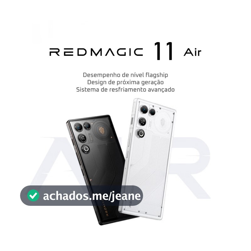 REDMAGIC 11 Air Celular Gamer 5G, Snapdragon 8 Elite, 12/16+256/512GB, tela OLED de 6,8", 144Hz, 7000mAh com NFC