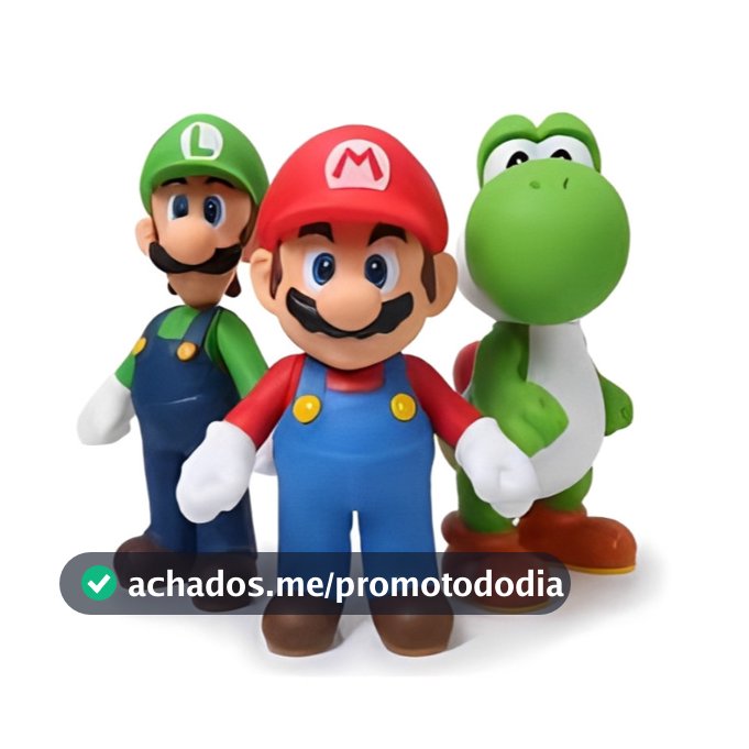 Kit Super Mario 3 Personagens: Mario, Luigi e Yoshi