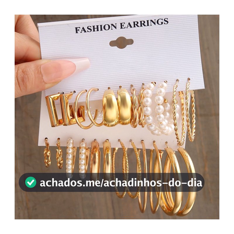 Brincos De Argola Quadrados De Pérola Vintage 6 Pares Conjunto Para Mulheres Moda Liga Joias Presente