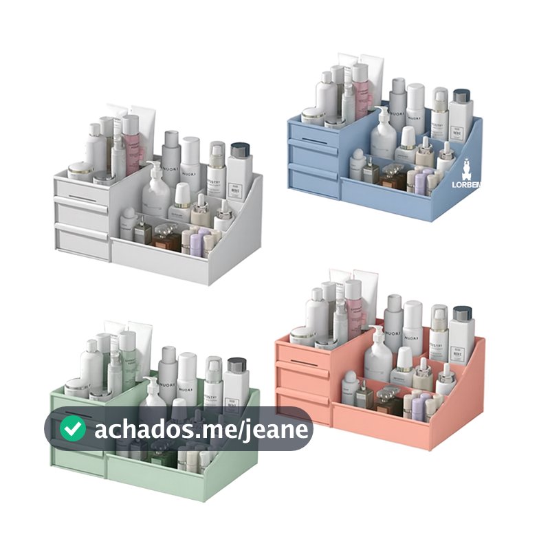 Organizador de Mesa Multiuso com Gaveta Lorben Porta Treco para Escritório Caneta Cosméticos