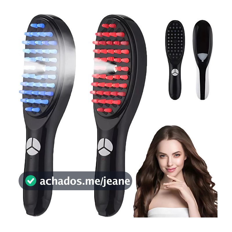 Escova Massageadora com Laser 4 em 1 – Tratamento Capilar e Antiqueda