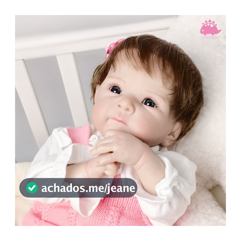 Boneca Bebê Reborn Silicone Menina Olhos Azuis e Feita para o Banho CASA BEAUTY