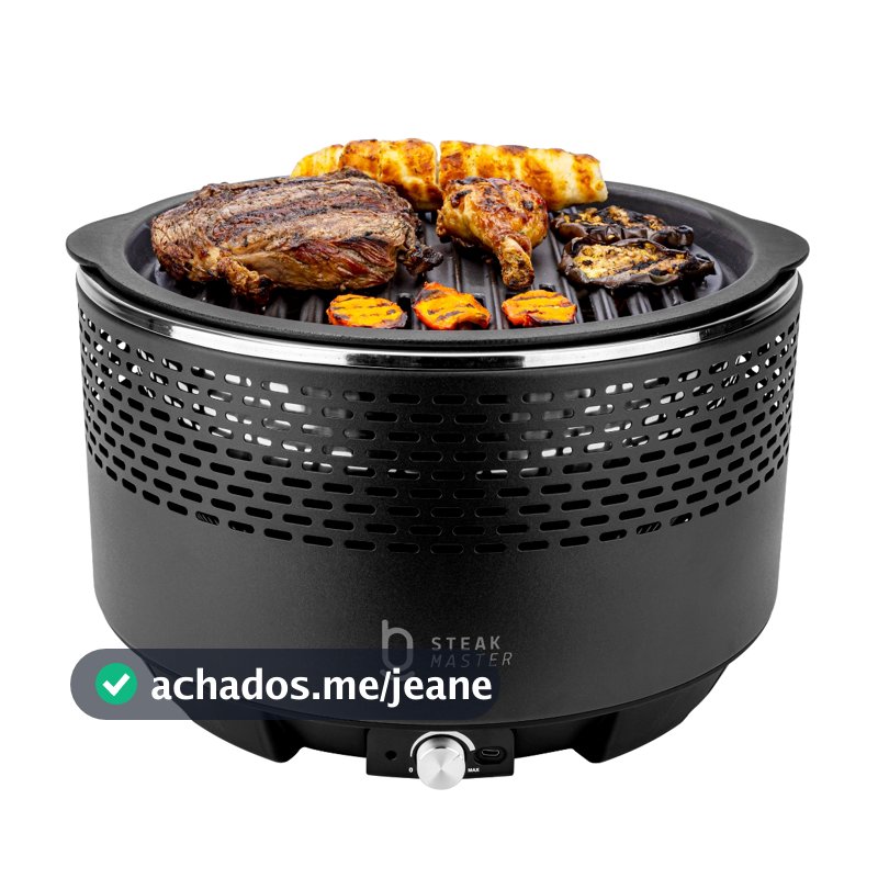 Churrasqueira Portátil A Carvão Biscuitt Steak Master Smoke & Fire USB Com Bag