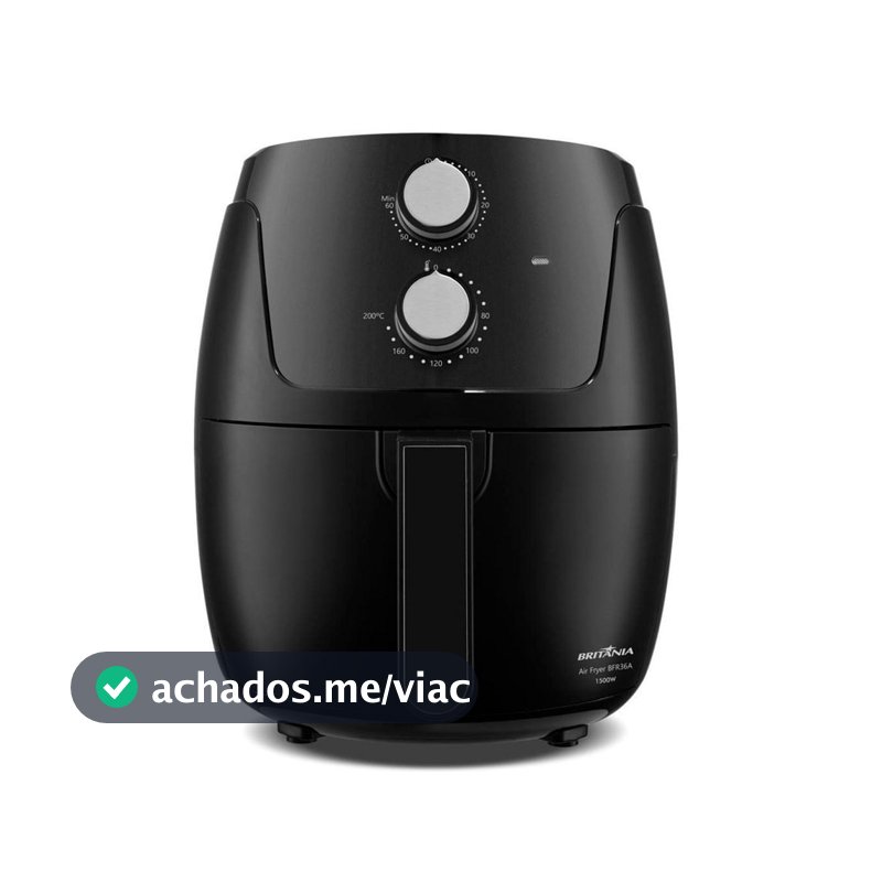 Fritadeira Air Fryer 4.2L 1500W Britânia Silverstone BFR36A Preta 127V