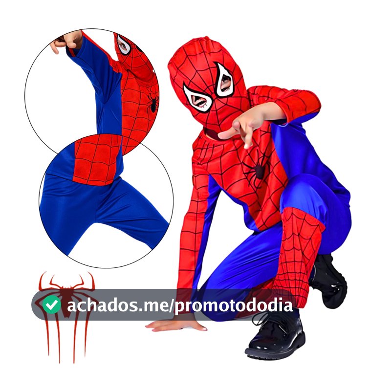 Fantasia Infantil Homem Aranha Completa Festa Criança
