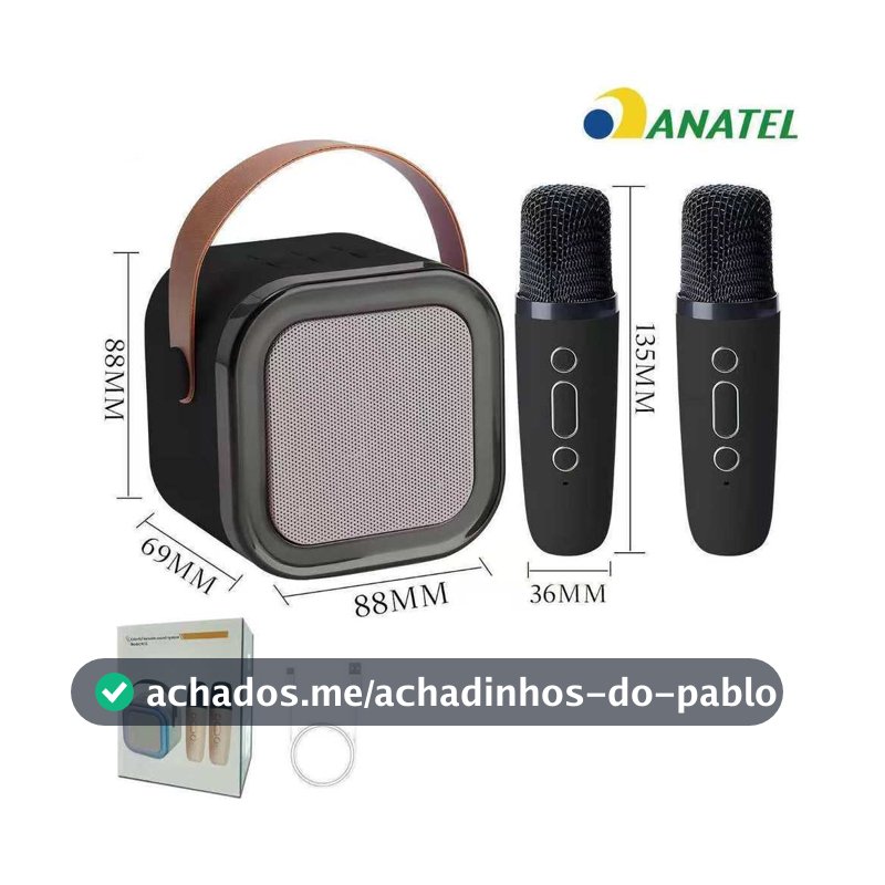 Caixa de Som Bluetooth Portátil RGB com Microfone Sem Fio Karaokê USB TF AUX LED Colorido Mini Speaker Potente