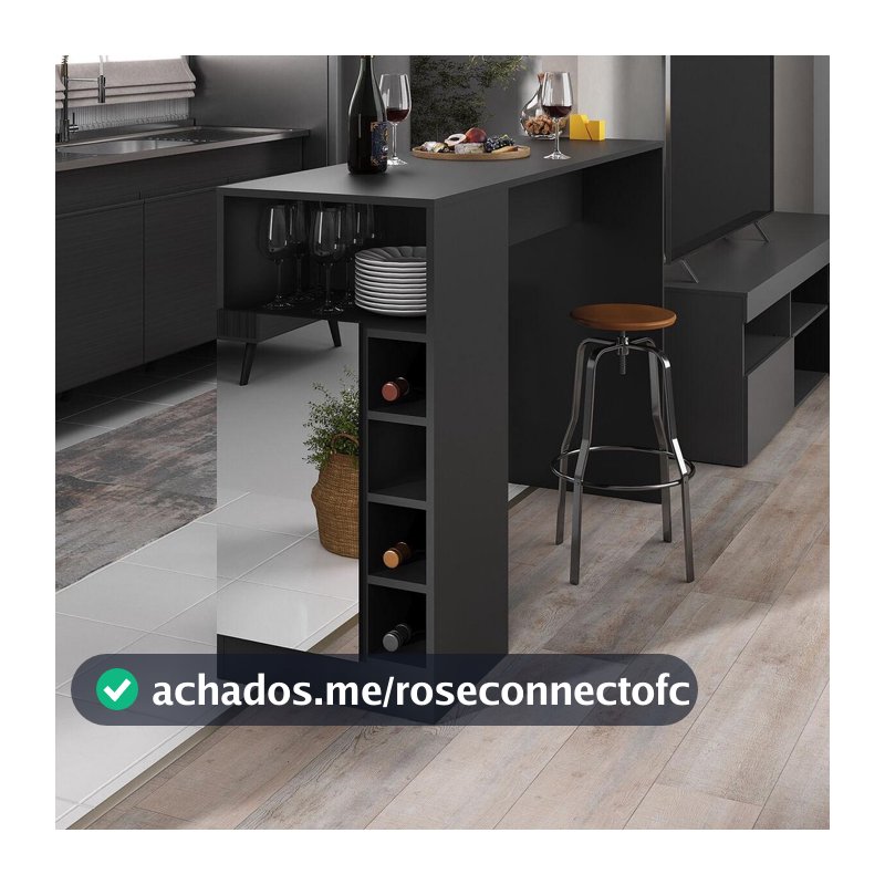 Bancada Balcão/Mesa de Cozinha com Adega 1 Porta e Espelho Multimóveis MP2248
