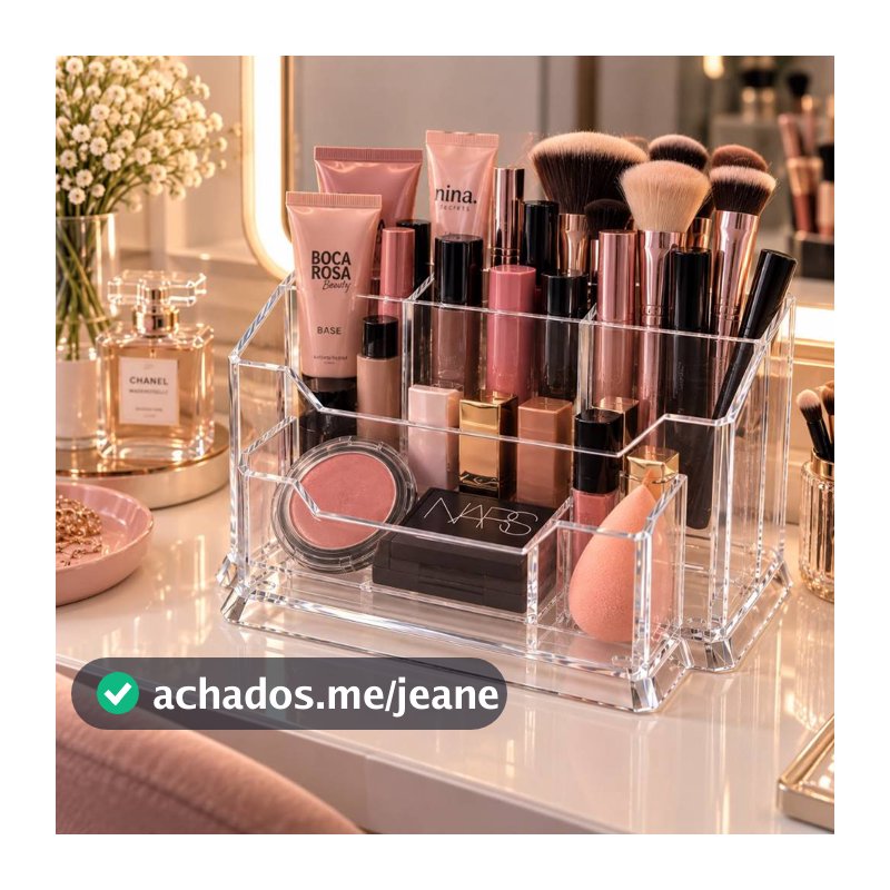 Porta Maquiagem Acrílico - Organizador de Pinceis e Cosméticos ENVIO IMEDIATO