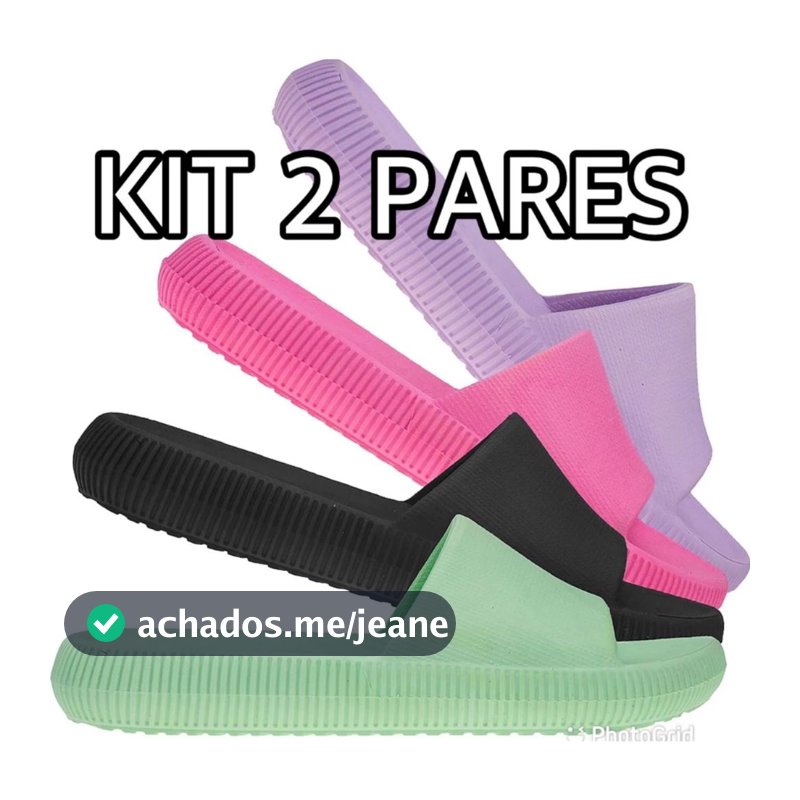 Chinelo Nuvem Slide Confotavel Unisex -Kit 2 Pares, Mesma Numeração-
