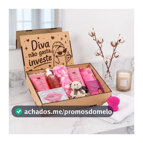 Kit Skincare Limpeza E Hidratação Completo Rosa Mosqueta Presente Feminino Na Caixa Mdf Flork