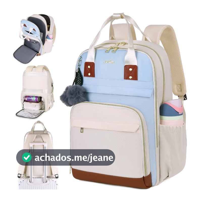 Mochila Maternidade Feminina Grande com Bolsa Térmica e Compartimentos Organizadores para Escola, Trabalho e Uso Diário