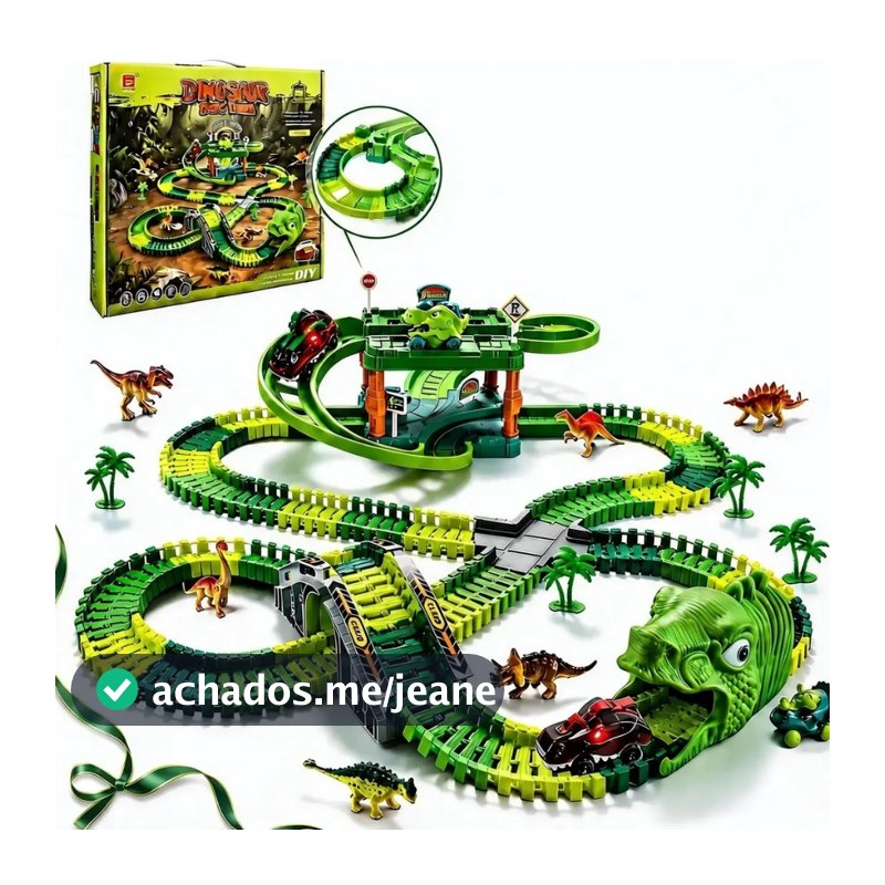 Pista De Carrinho Dinossauro Com Luz 256peças Brinquedo Ver Dinosaur Looping Radical Light and Accessories Car Track wit
