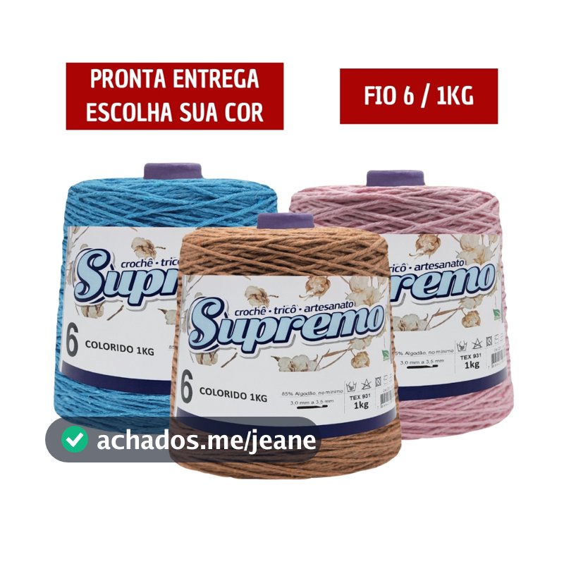 Barbante Supremo Colorido 1kg FIO 6 Tex 931