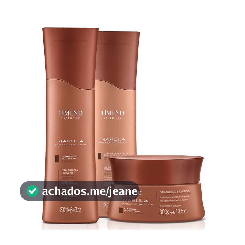 Amend Expertise KIT Marula Shampoo e Condicionador 250ml + Máscara 300g