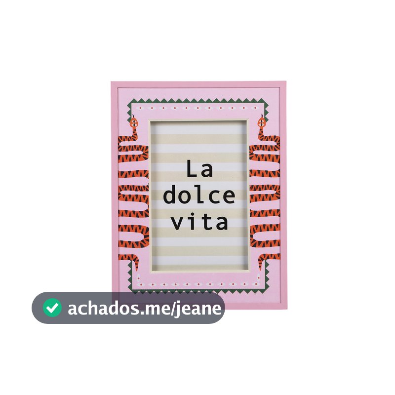 Porta Retrato MDF Rosa 15x20 Dolce Vita Decoração Luxo