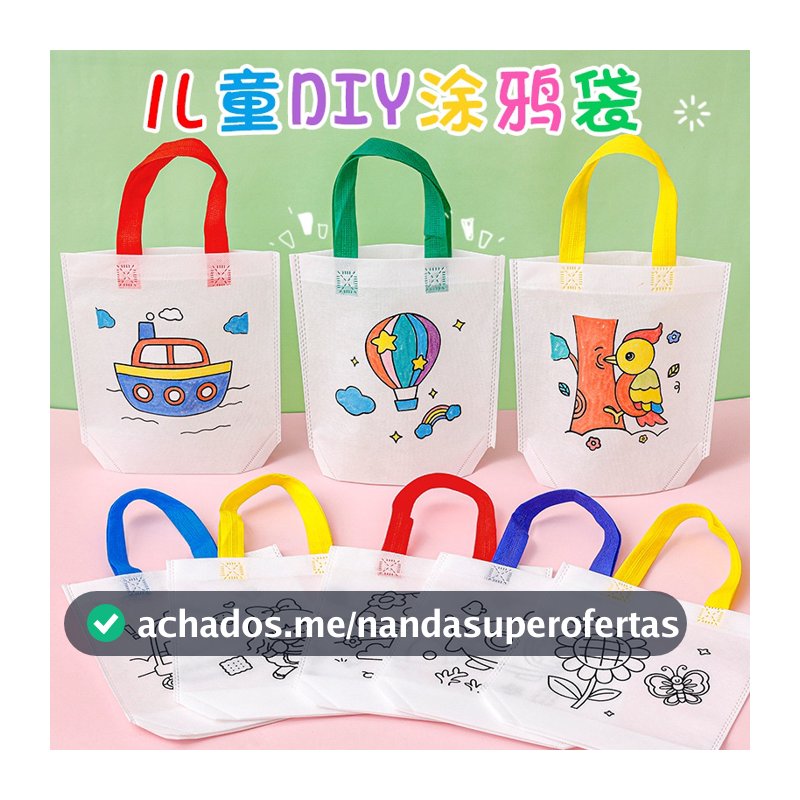 Diy Saco de coloração artesanal para crianças Não Tecido Tote