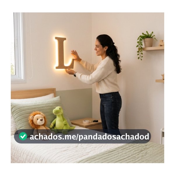 Luminária de Parede Letra Personalizada MDF LED | Nome Decorativo Quarto Infantil Presente