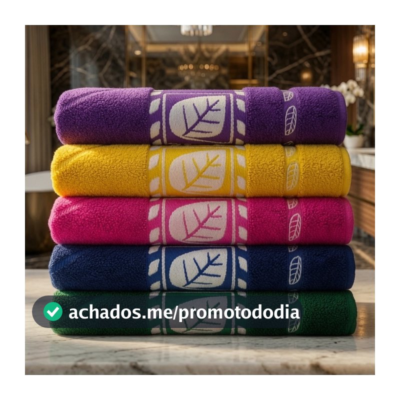 Kit 5/4 Toalhas De Banho Banhão Grandes Mácias Alta Absorção 100% Algodão Gigantes Bonitas Premium Modelo Folha