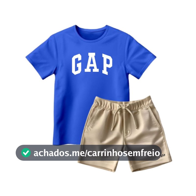 Conjunto Infantil Masculino Menino Camiseta e Short Algodão Casual
