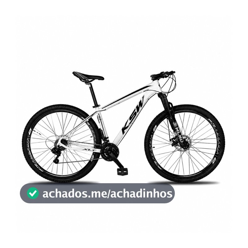BICICLETA ARO 29 KSW XLT 21 MARCHAS SHIMANO FREIOS A DISCO QUADRO 17 BRANCA