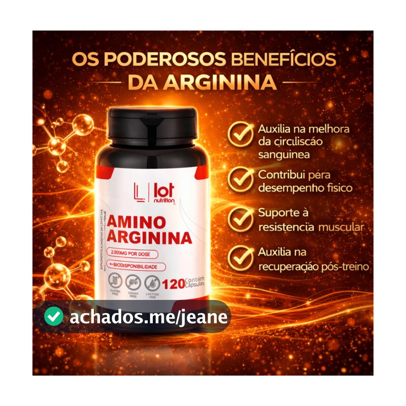 Arginina 2000mg 120 cápsulas Vasodilatação Força Pump Pré Treino Pre Work  Lot Nutrition