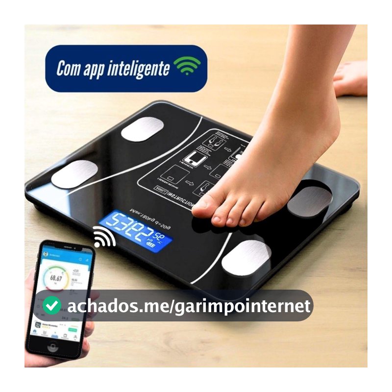 Balança Inteligente com Bioimpedância, App Integrado e Capacidade de até 180kg